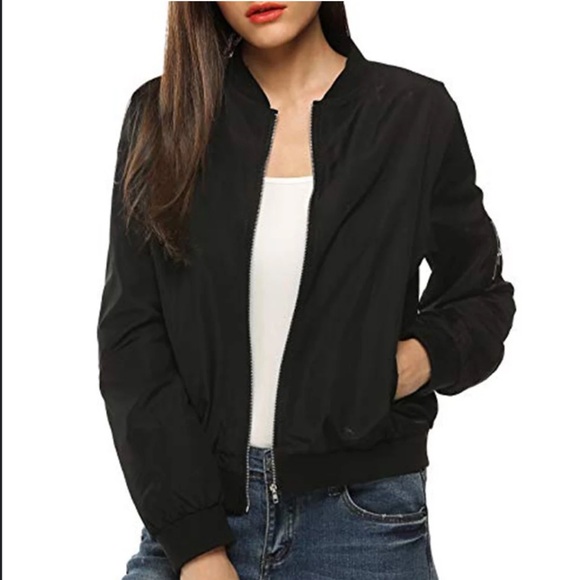 Kensie Black Bomber Jacket Utility Size Small - Picture 1 of 8